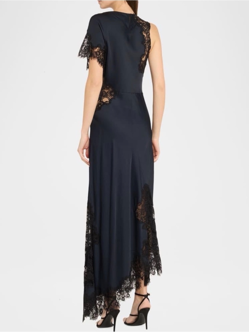 Last chance A.L.C. Alessia Textured Satin And Lace Maxi Dress - Picture 4 of 15